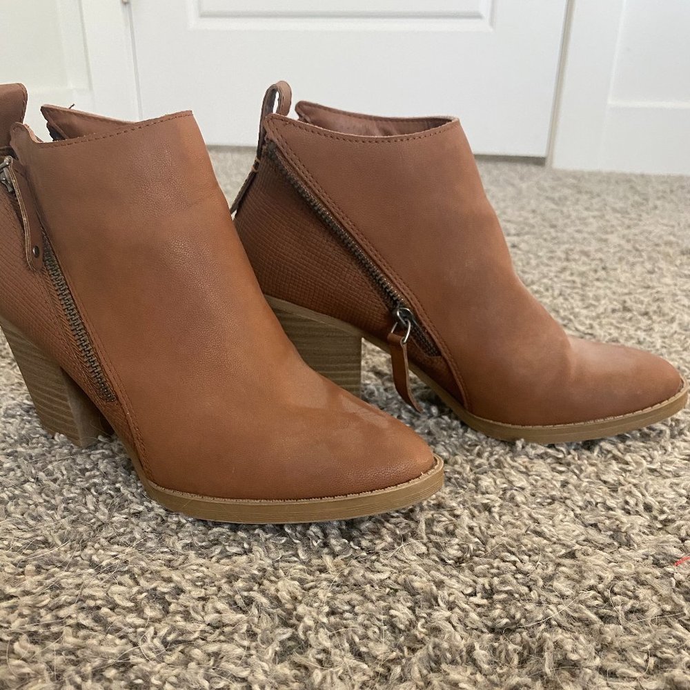 Camel color booties